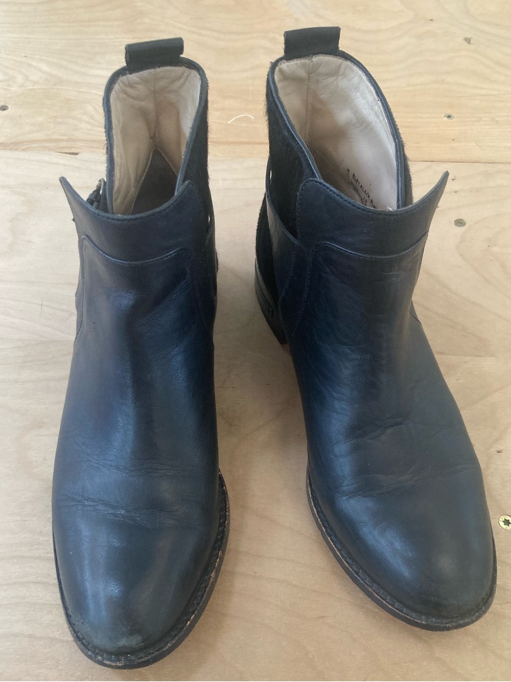 Vintage Freda Salvador Pony Hair Chelsea Boots Brass Buckle Detail 10
